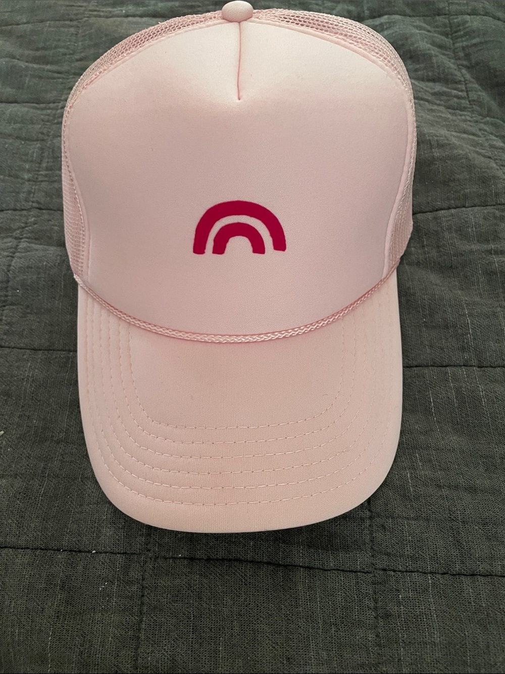 OTTO Pink Trucker Hat with Magenta Rainbow Logo